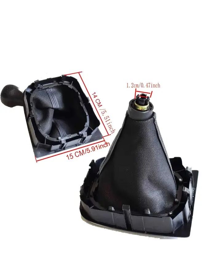Black Leather Plastic Gear Shift Knob Gaiter Cover For Volkswagen Golf 5 6 MK5 MK6 - Image 5
